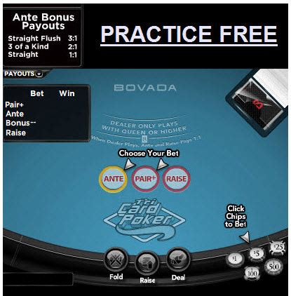 free 3 card poker practice.